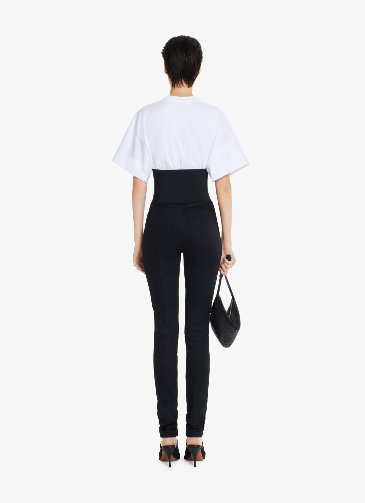 HIGH-RISE SKINNY DENIM JEANS ALAÏA BLACK HIGH-RISE SKINNY DENIM JEANS